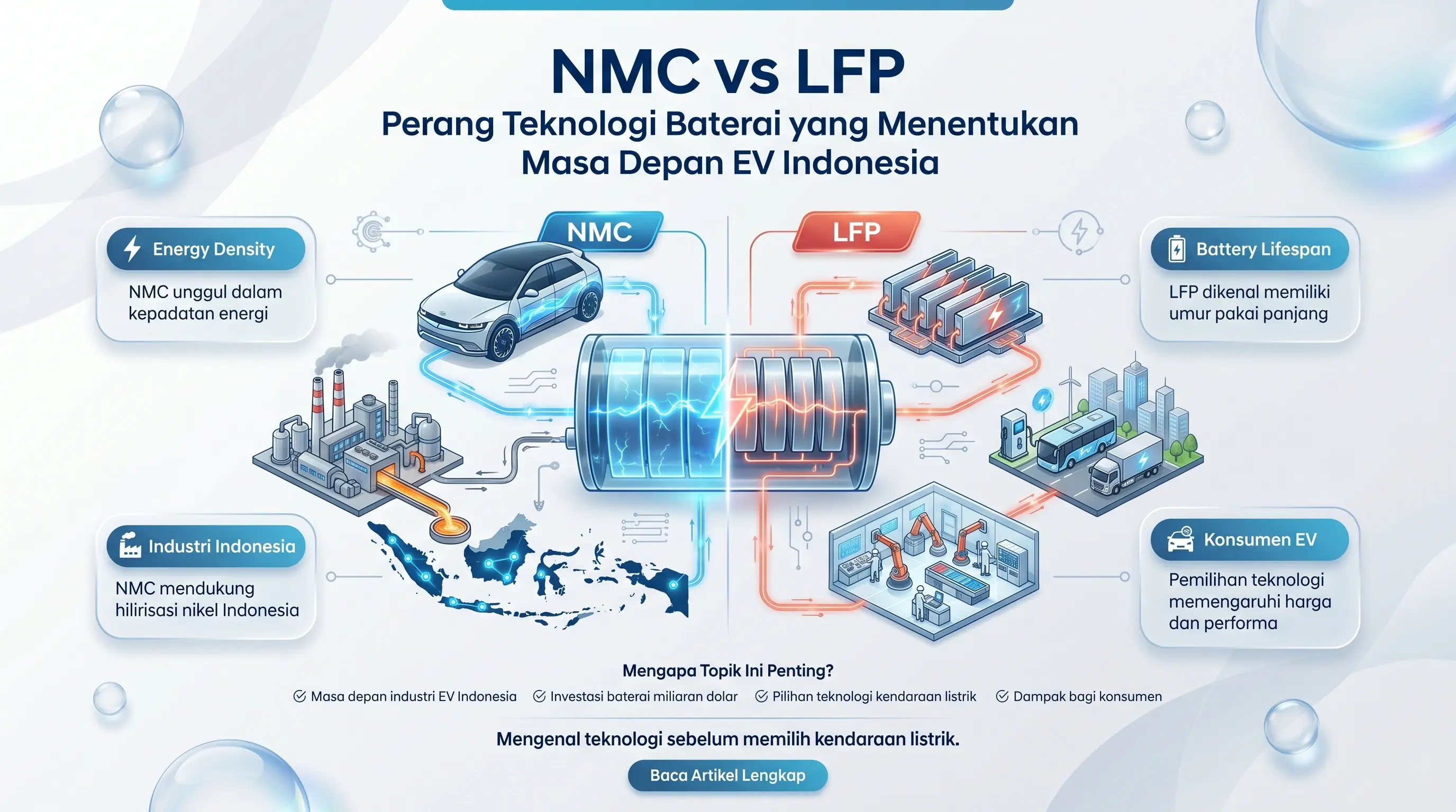NMC vs LFP: Perang Baterai yang Menentukan Nasib EV di Indonesia